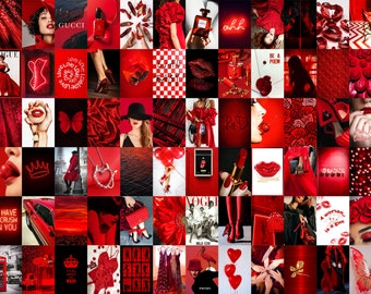 110 PCS Red Boujee Photo Collage Kit Aesthetic Red Baddie Room Decor Teen Room Wall Collage (DIGITAL DOWNLOAD)