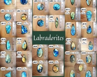 Natural labradorite cabochons, stones for micromacrame, oval, round, drops, triangular, flat back, beautiful flash, multifire AAA+++