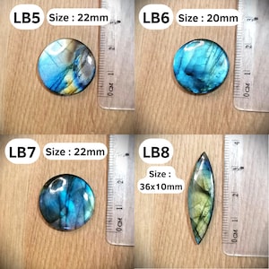 Natural labradorite cabochons, stones for micromacrame, oval, round, drops, triangular, flat back, beautiful flash, multifire AAA image 3