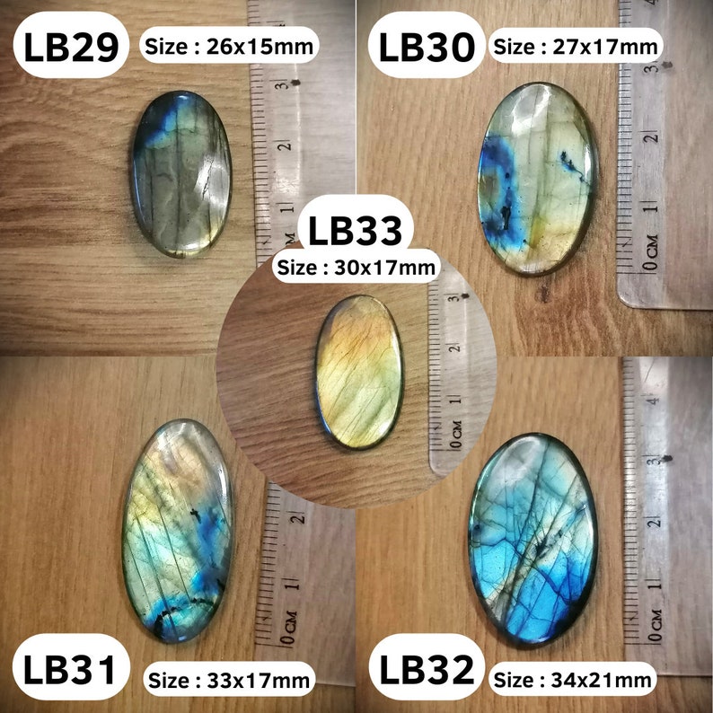 Cabochons labradorite naturelle, pierres pour le micromacramé, ovale, rond, gouttes, triangulaire, dos plat, beau flash zdjęcie 9