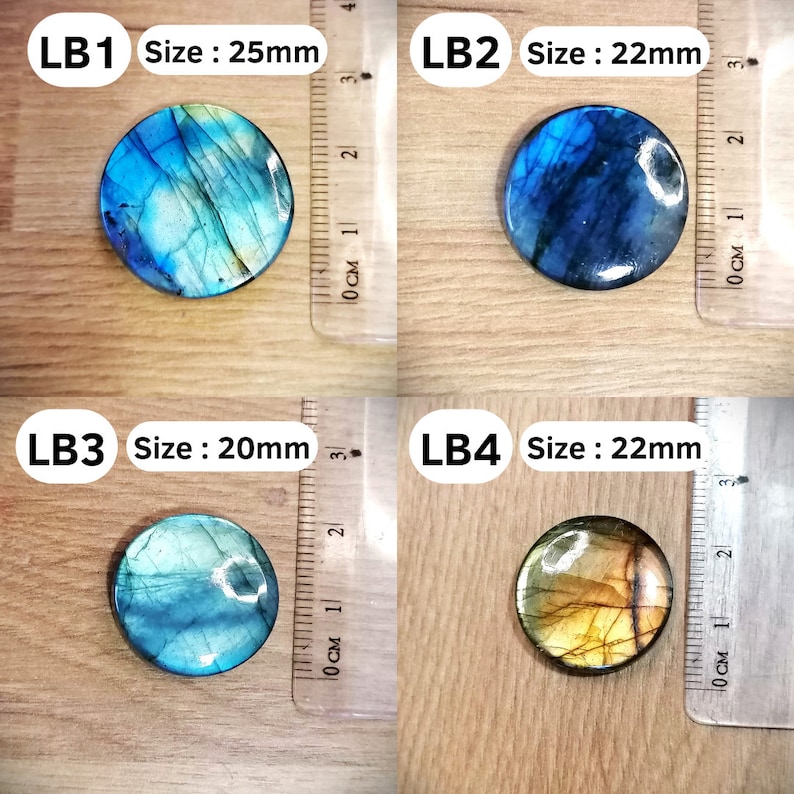 Cabochons labradorite naturelle, pierres pour le micromacramé, ovale, rond, gouttes, triangulaire, dos plat, beau flash image 2