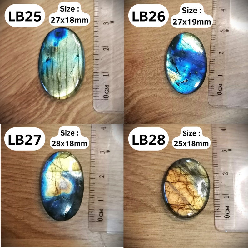 Cabochons labradorite naturelle, pierres pour le micromacramé, ovale, rond, gouttes, triangulaire, dos plat, beau flash zdjęcie 8