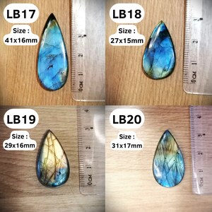 Cabochons labradorite naturelle, pierres pour le micromacramé, ovale, rond, gouttes, triangulaire, dos plat, beau flash zdjęcie 6