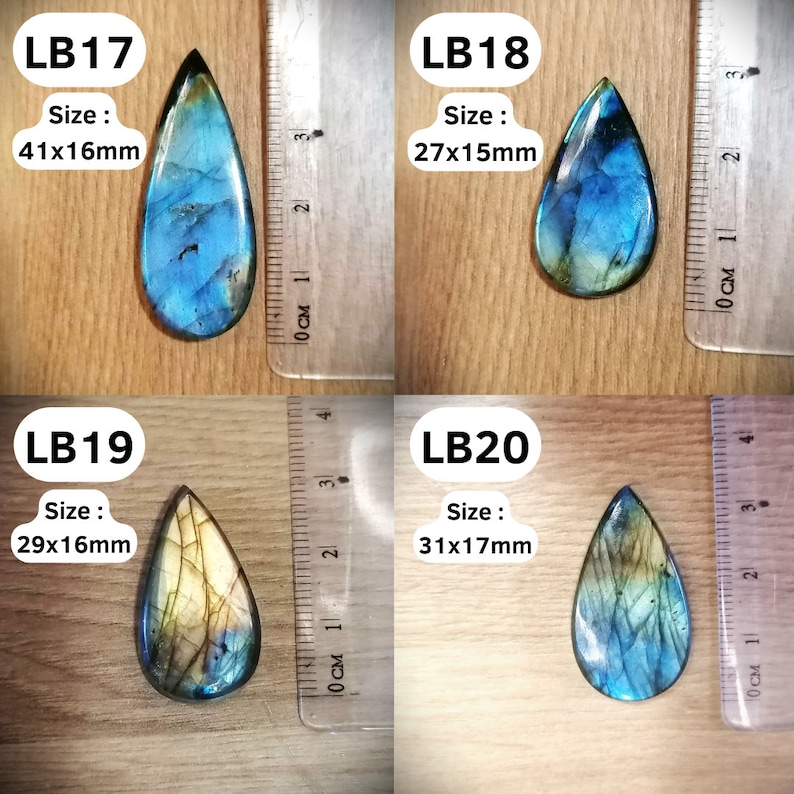 Natural labradorite cabochons, stones for micromacrame, oval, round, drops, triangular, flat back, beautiful flash, multifire AAA image 6