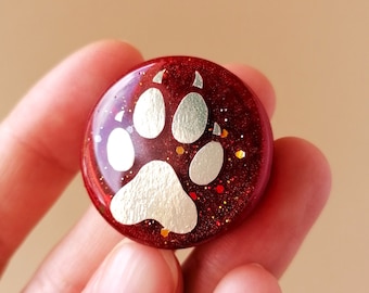 Grooved fox paw cabochon for micromacramé, 30mm, totem animal, imprint, micromacramé material, bead and component
