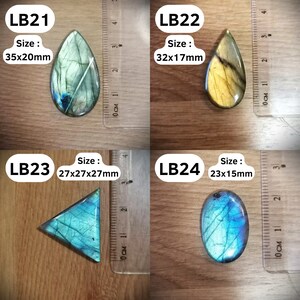 Cabochons labradorite naturelle, pierres pour le micromacramé, ovale, rond, gouttes, triangulaire, dos plat, beau flash zdjęcie 7