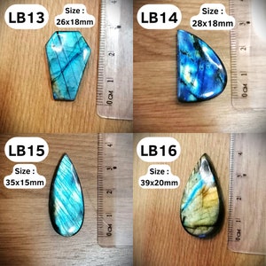 Cabochons labradorite naturelle, pierres pour le micromacramé, ovale, rond, gouttes, triangulaire, dos plat, beau flash zdjęcie 5