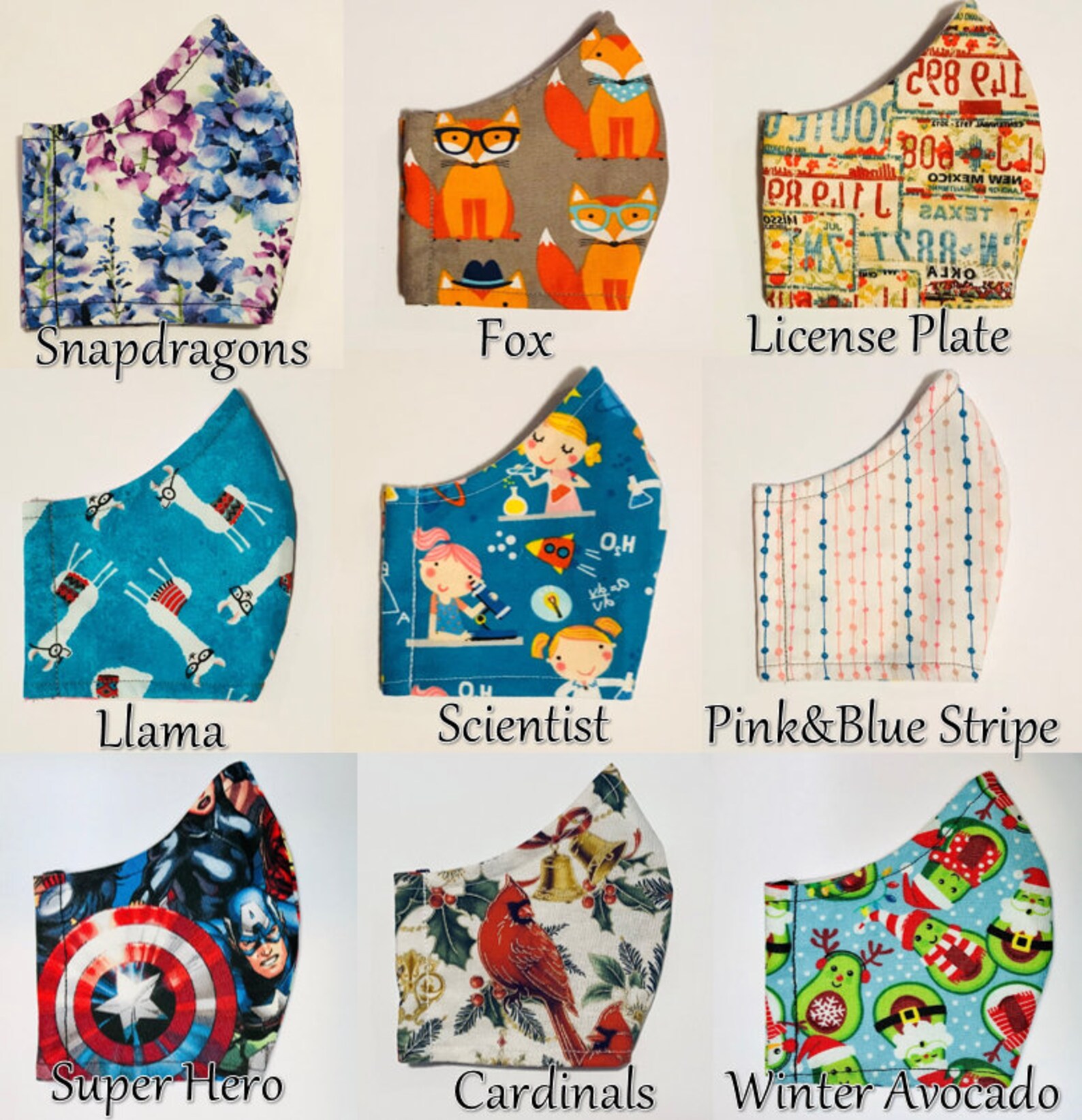 Reusable Face Mask NO EAR LOOPS Multiple Pattern Eco Hearing Etsy