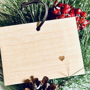 Bundesstaat Colorado Weihnachtsverzierung, hölzerne Verzierung, CO Zustandverzierung, Colorado Stocking Stuffer