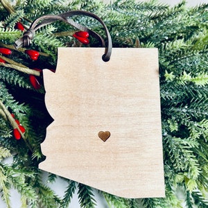 Zustand von Arizona Weihnachtsverzierung, hölzerne Verzierung, AZ Zustandverzierung, Arizona-Strumpf Stuffer