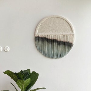 Dip Dye Tapestry: Round Macrame Fiber Art Wall Hanging (2 ft)