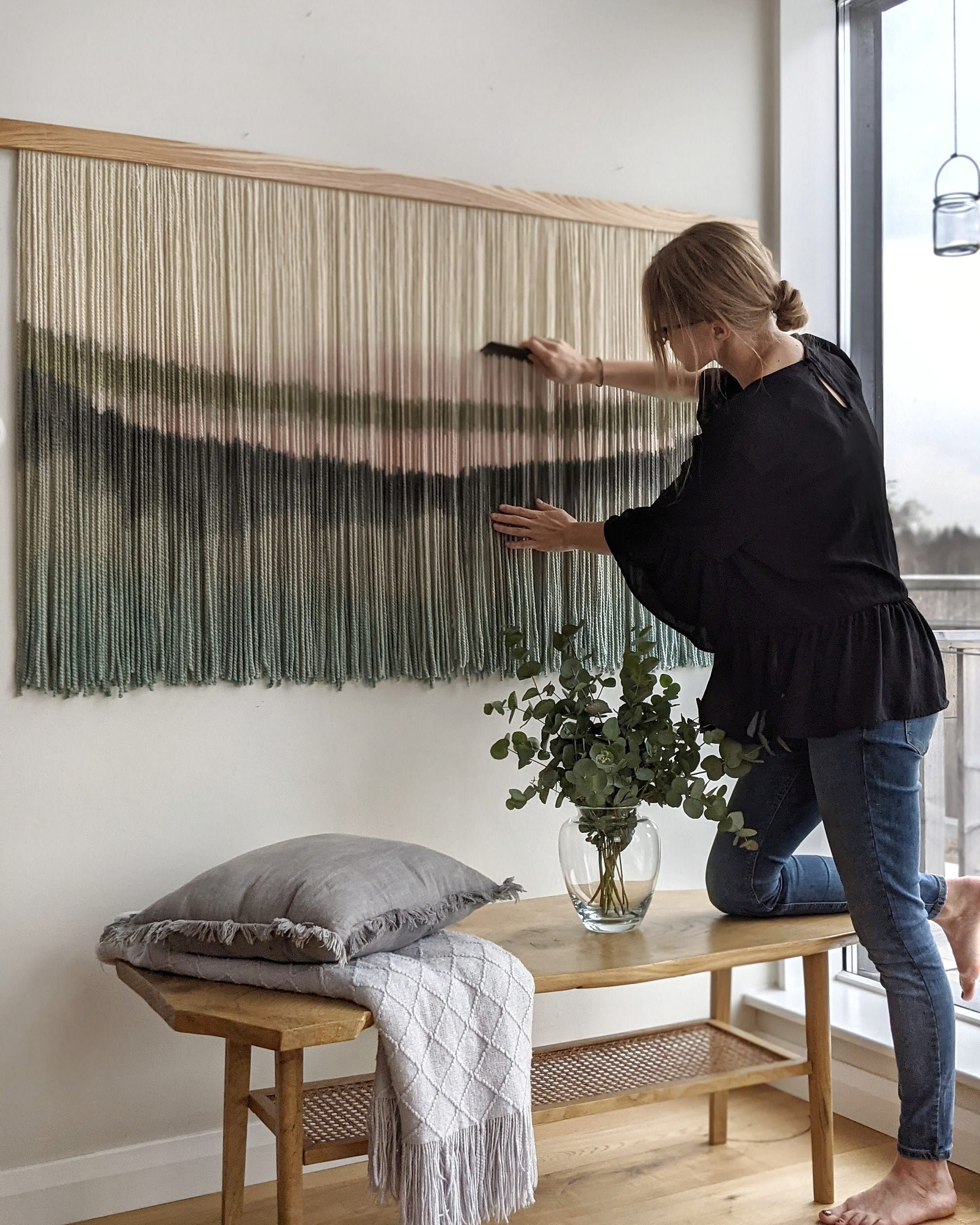 Dyed yarn wall hanging hotsell