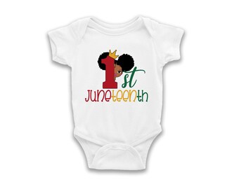 PoPBelle Happy Juneteenth Day Flag Onesies Footless Long Sleeve Organic Cotton Unisex PoPBelle Happy Juneteenth Day Flag Onesies Footless Long Sleeve Organic Cotton Unisex