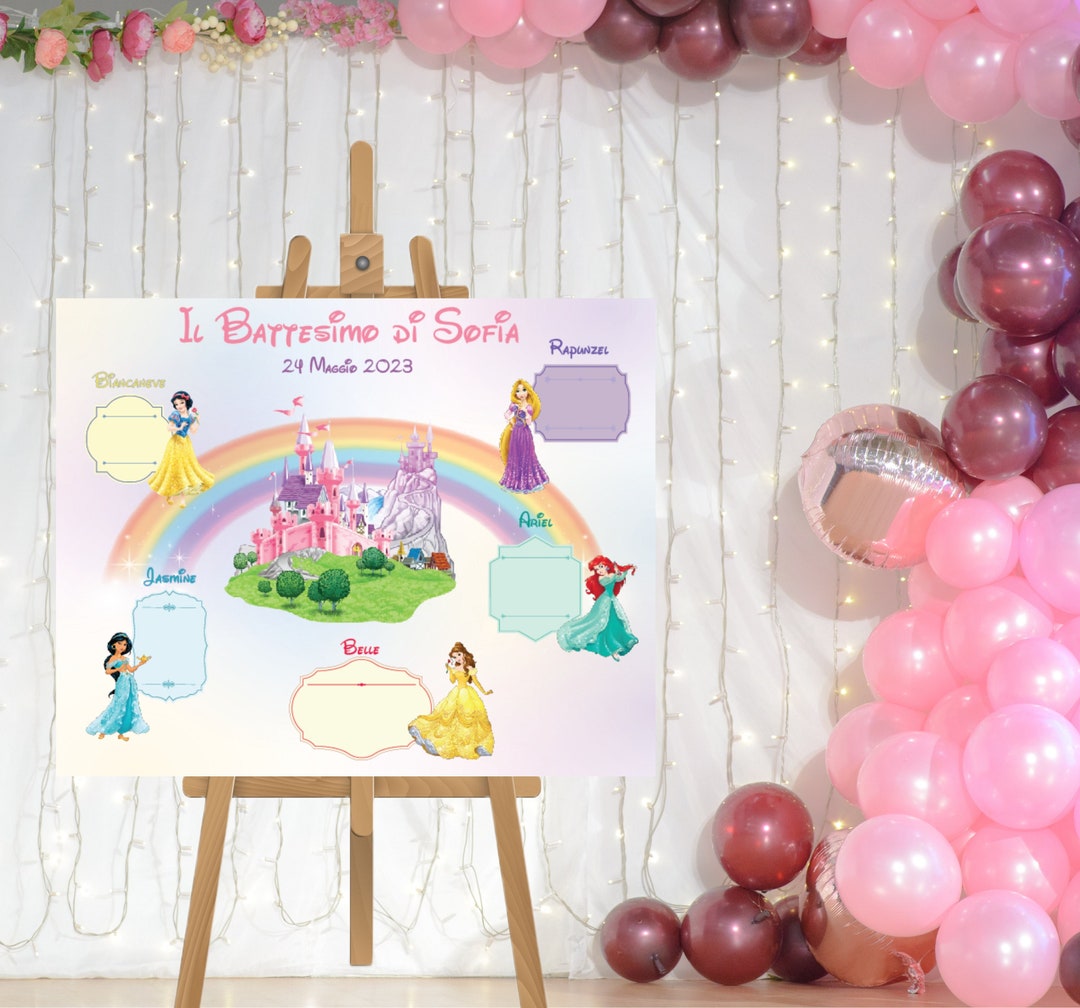 TABLEAU DISNEY PRINCESSES, Christening, Birthday, Communion ...