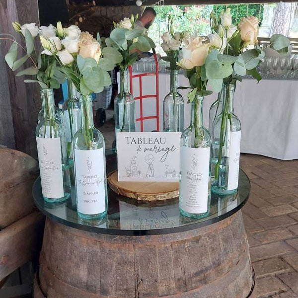 Tableau de Mariage / wine bottles - labels / personalized - WINE theme wedding - Decorative labels - personalized graphics