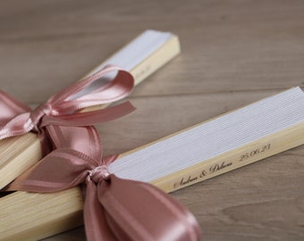 PERSONALISIERTE Hochzeitsfächer - Namen und Datum oder Satz - Personalisierte Bandfarbe - Hochzeitsfächer - Hochzeitstaschenzubehör