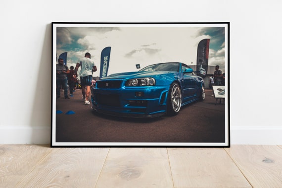 Nissan Skyline Gtr34 Automotive Wall Print Poster Etsy