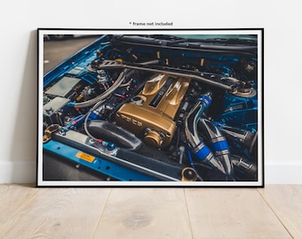 Nissan Skyline RB26DETT Engine Automotive Wall Art Print Poster