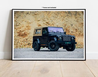 Póster de arte mural automotriz Land Rover Defender 90 V8 n.º 5 de 1989
