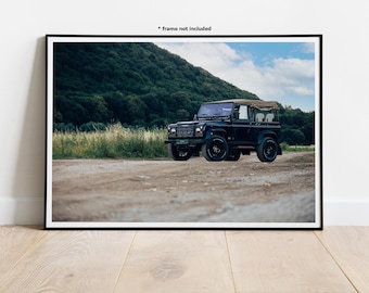 Póster de arte mural automovilístico Land Rover Defender 90 V8 n.º 1 de 1989