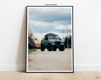 Póster de arte mural automotriz Land Rover Speedster D90 V8 n.º 4 de 1989