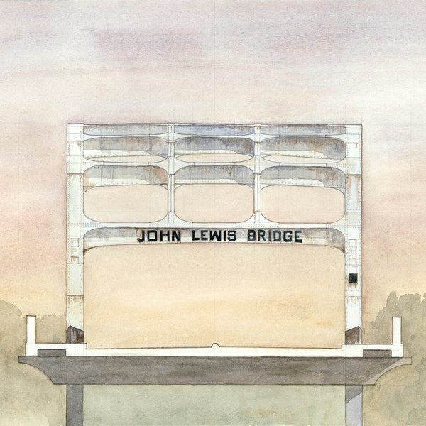 John Lewis Bridge: Watercolor