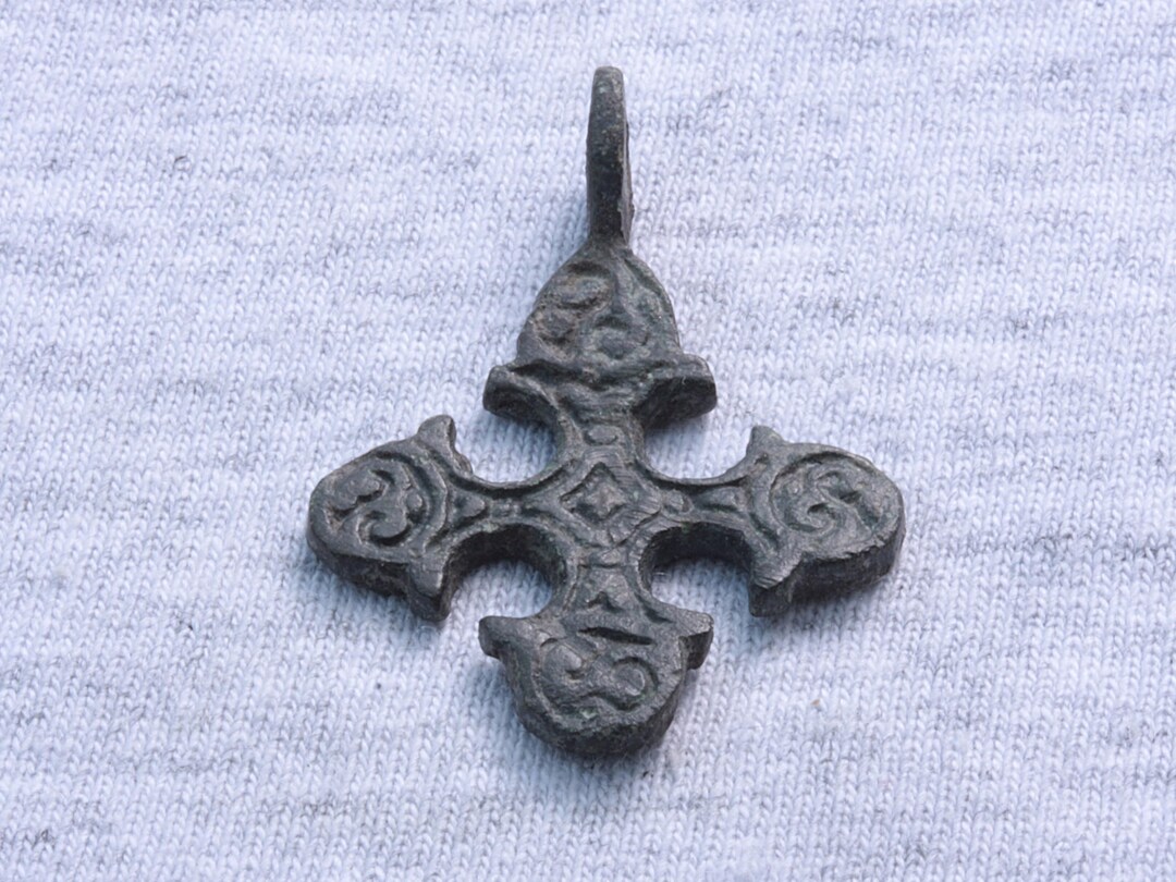 Decayed Cross Rune Medieval Ancient Pectoral Cross With Runes of the Viking Era. 8th-11th ...