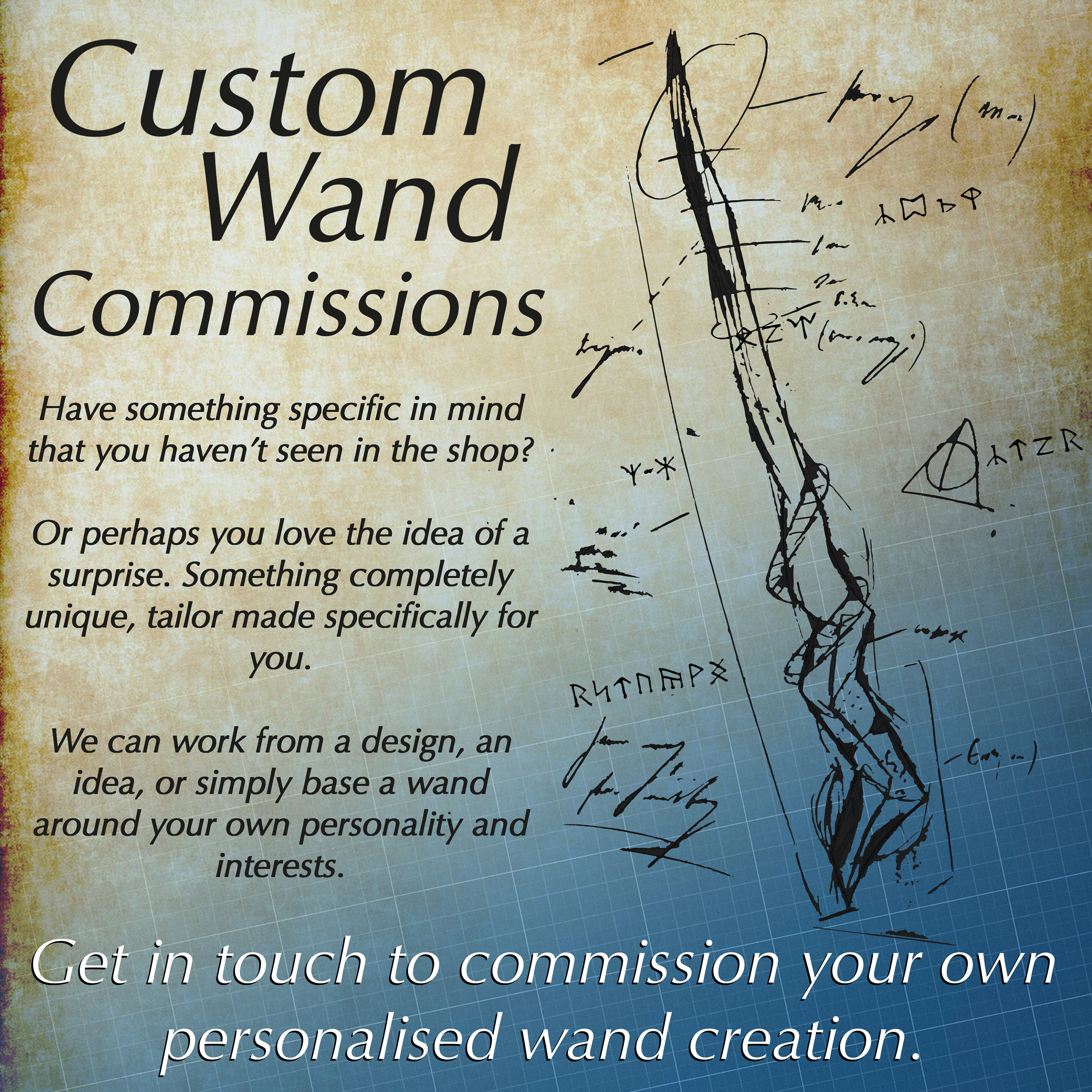 Custom Wand Creation Get in Touch Wizard Unique Wooden Magic Wands