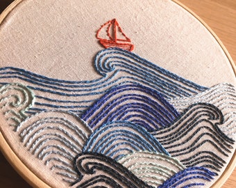 Stormy Seas Embroidery PDF Pattern