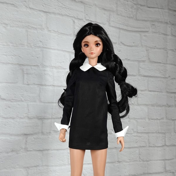 Dress black for 1/3 bjd smart doll Wednesday Addams inspired