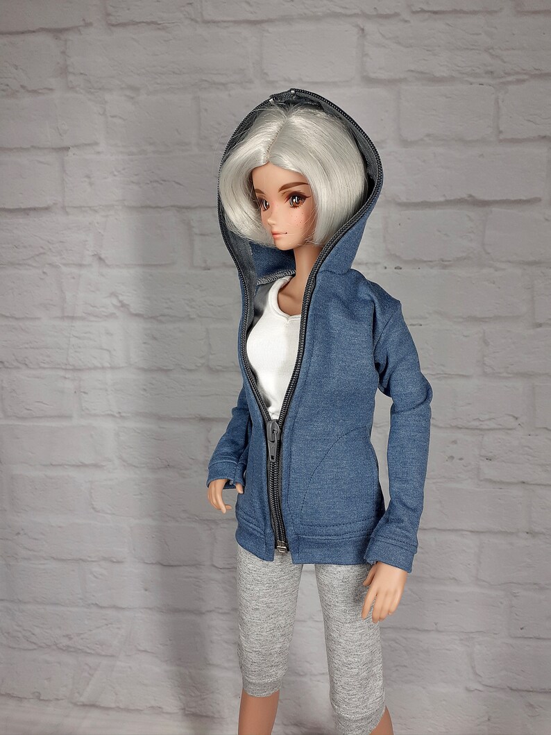 Hoodie für 1/3 bjd smart doll dollfie dream Kapuzenjacke in 3 Farben Niebieski