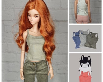 Spaghetti top with racer back or shorts for 1/3 bjd smart doll dollfie dream top camisole