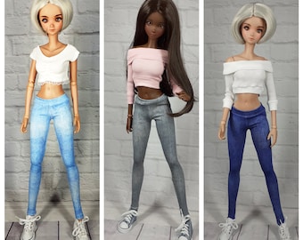 Jeans leggings in 3 colors for Smart doll Jeggings clothes