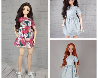 Dress patterned for 1/3 bjd smart doll dollfie dream pear body