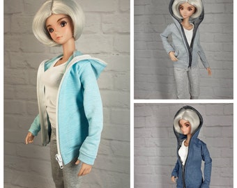 Hoodie for 1/3 bjd smart doll dollfie dream hooded jacket in 3 colors