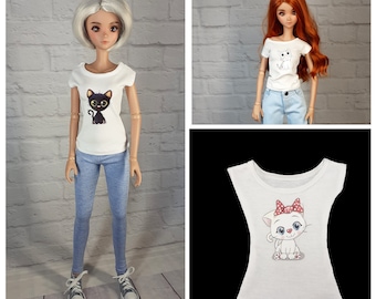 T-shirt with a print of many motifs for 1/3 bjd smart doll dolfie dream