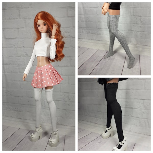 Socken Strümpfe blickdicht  overknee für 1/3 bjd smart doll  Dollfie Dream in 3 Farben