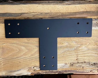 T Bracket for 6" Post, Industrial Design T Bracket, 6 inch T Post, T Support Bracket, Steel Plate Bracket, Truss Plate, 6x6