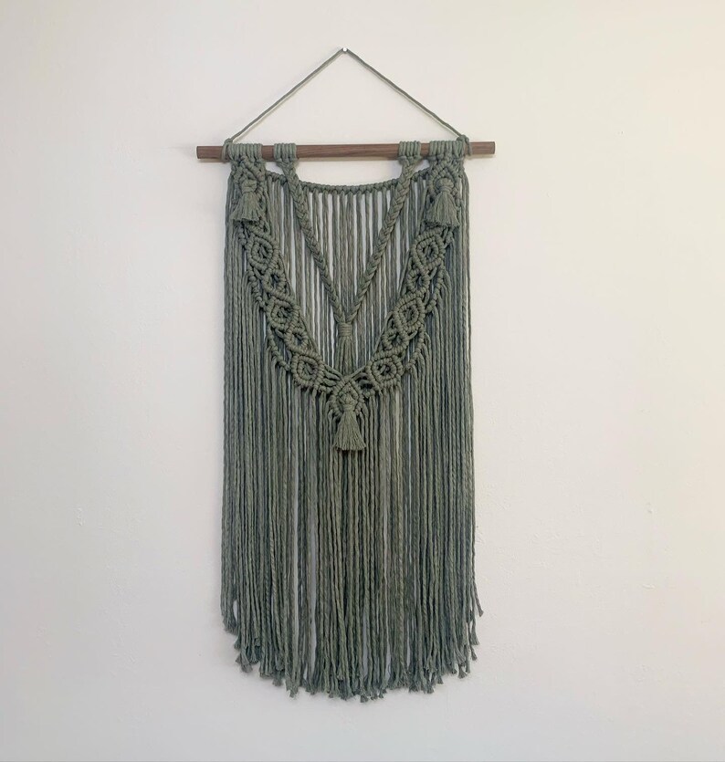 Medium Sage Green Macrame Wall Hanging Etsy