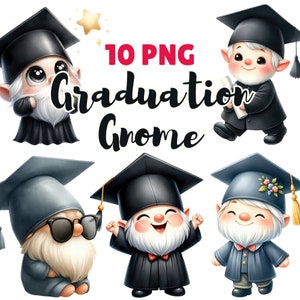 Graduation Gnome PNG, Gnome 2024 College Abschluss, Aquarell Gnome Graduierung Clipart, Diplom Gnome Illustration, Grad Geschenk
