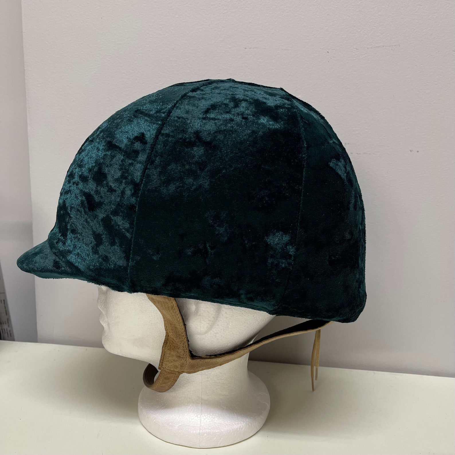 Hunter Green Crushed Velvet Horse RIDING HELMET/Hat COVER Etsy