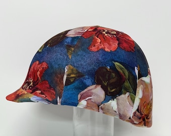 Horse RIDING COVER IN Floral Print Stretch for your riding helmet
