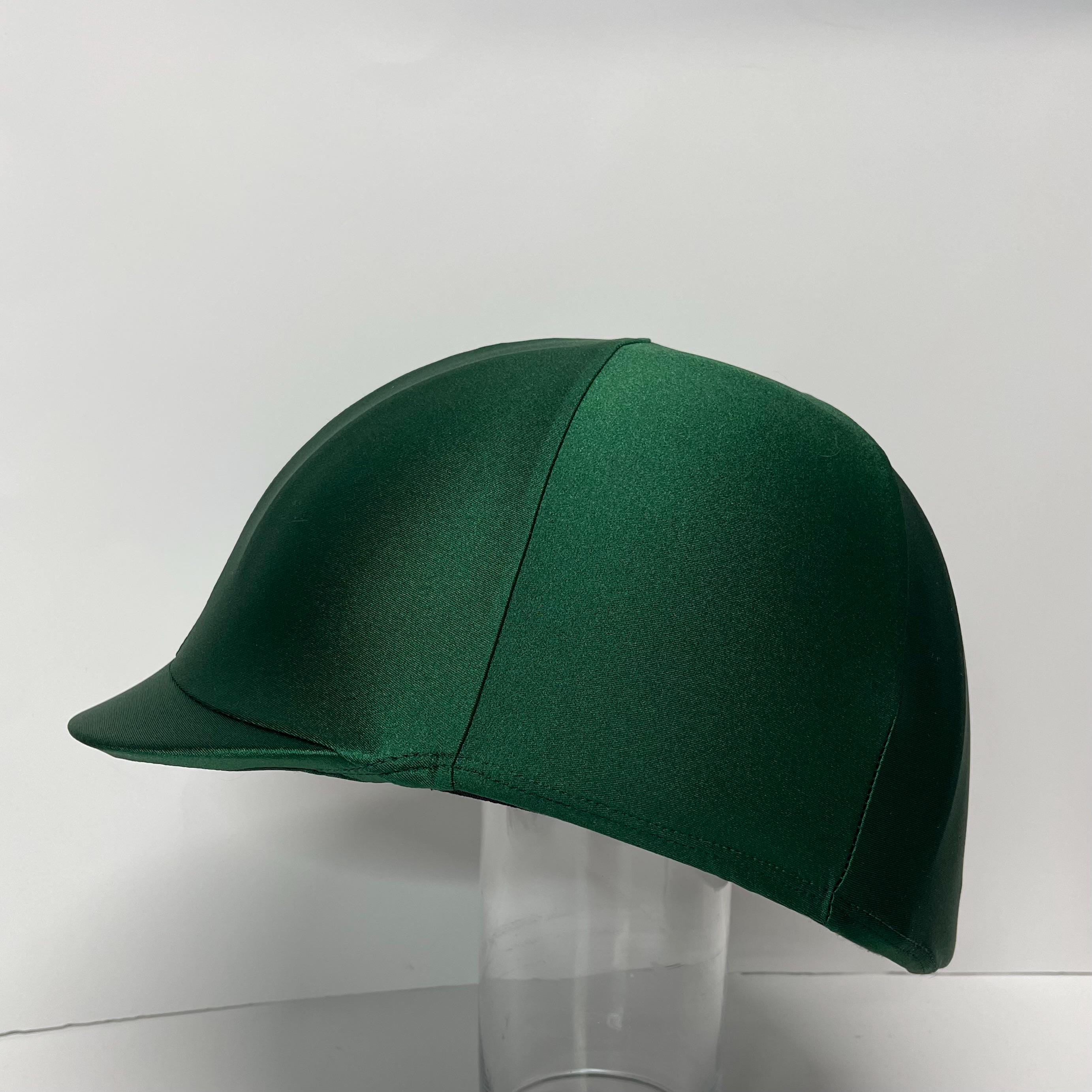 Horse RIDING COVER In Green Shiny Lycra for your riding helmet