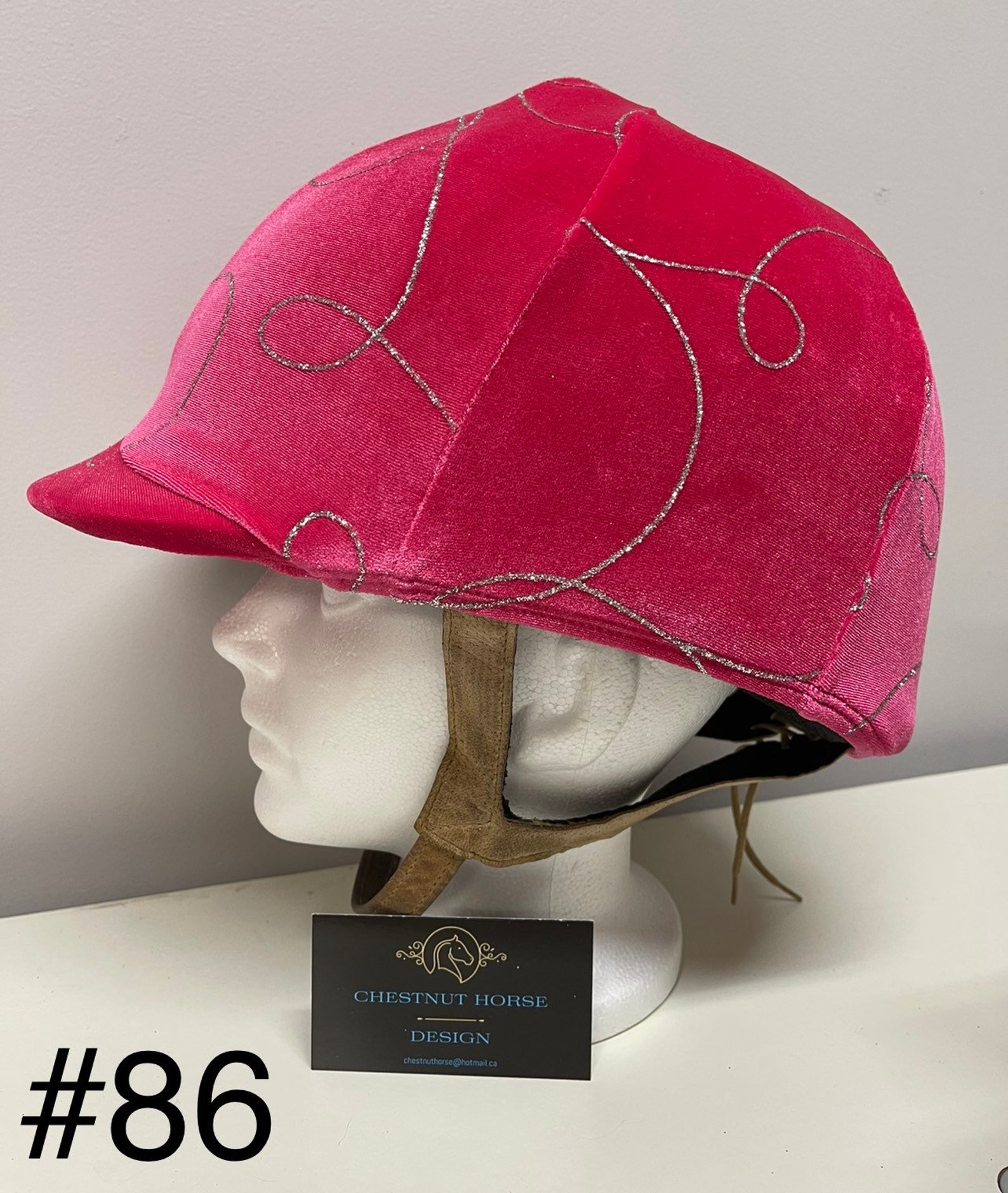 Horse RIDING Helmet/hat COVER in Fuchsia Pink Sparkle Velvet Etsy