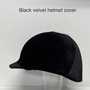 Horse RIDING COVER in Black Stretch Velvet for your riding helmet or skull cap
