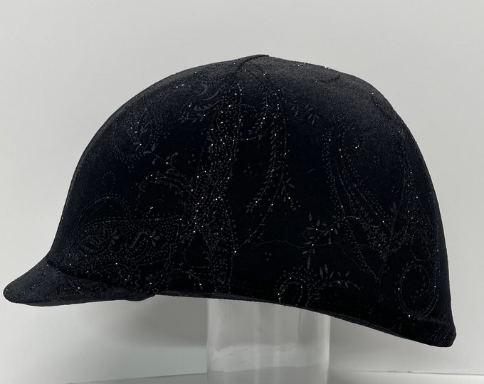 Velvette Riding Cap Vintage Deluxe Saddlery Co. Black Velvet Equestrian Riding Helmet, Rare ...