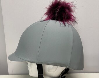 Mesterskab ydre pulver Pom Pom Horse RIDING Helmet/hat COVER in Mauve Cotton Lycra - Etsy