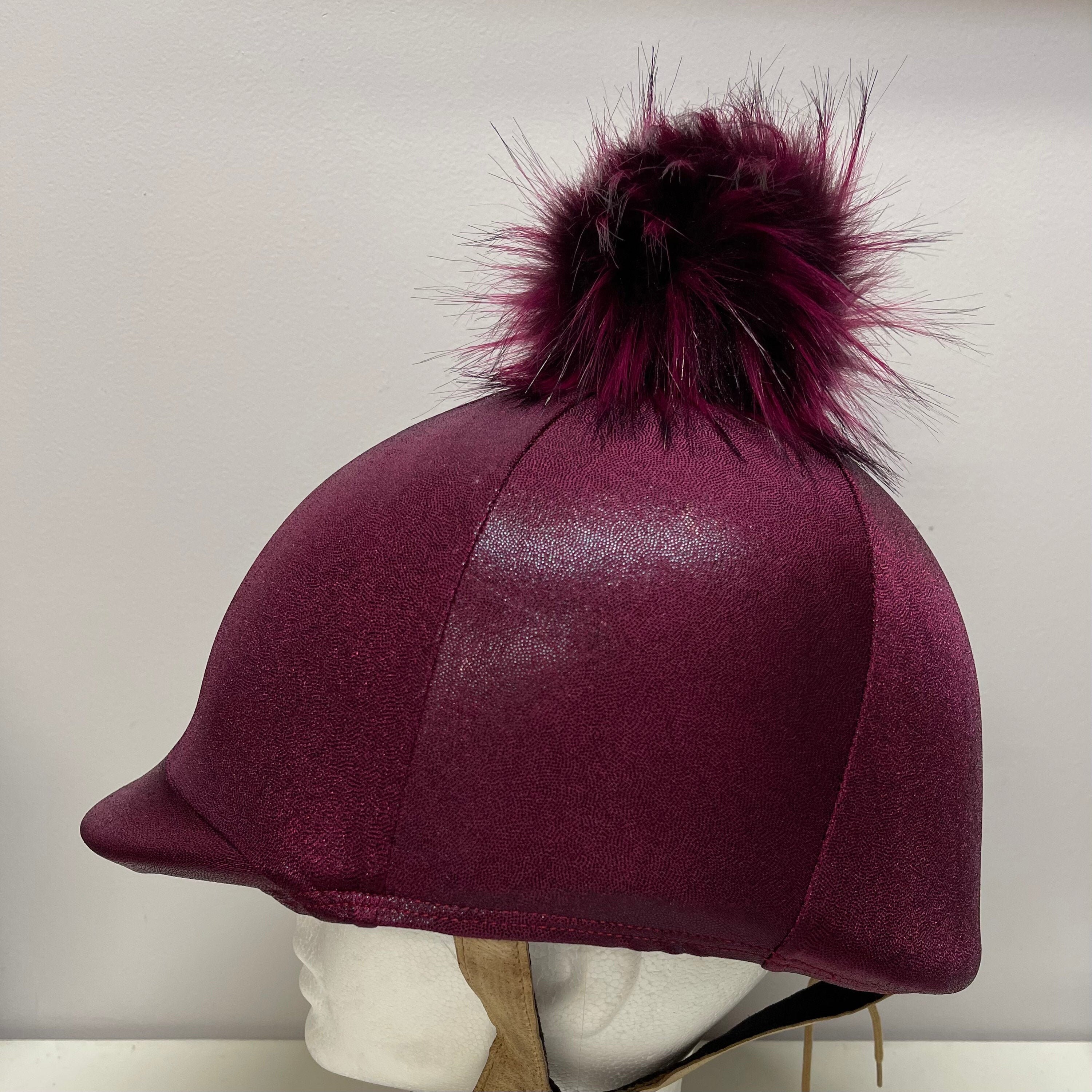 Pom Pom Horse RIDING HELMET/Hat COVER in Burgundy Sparkle Etsy