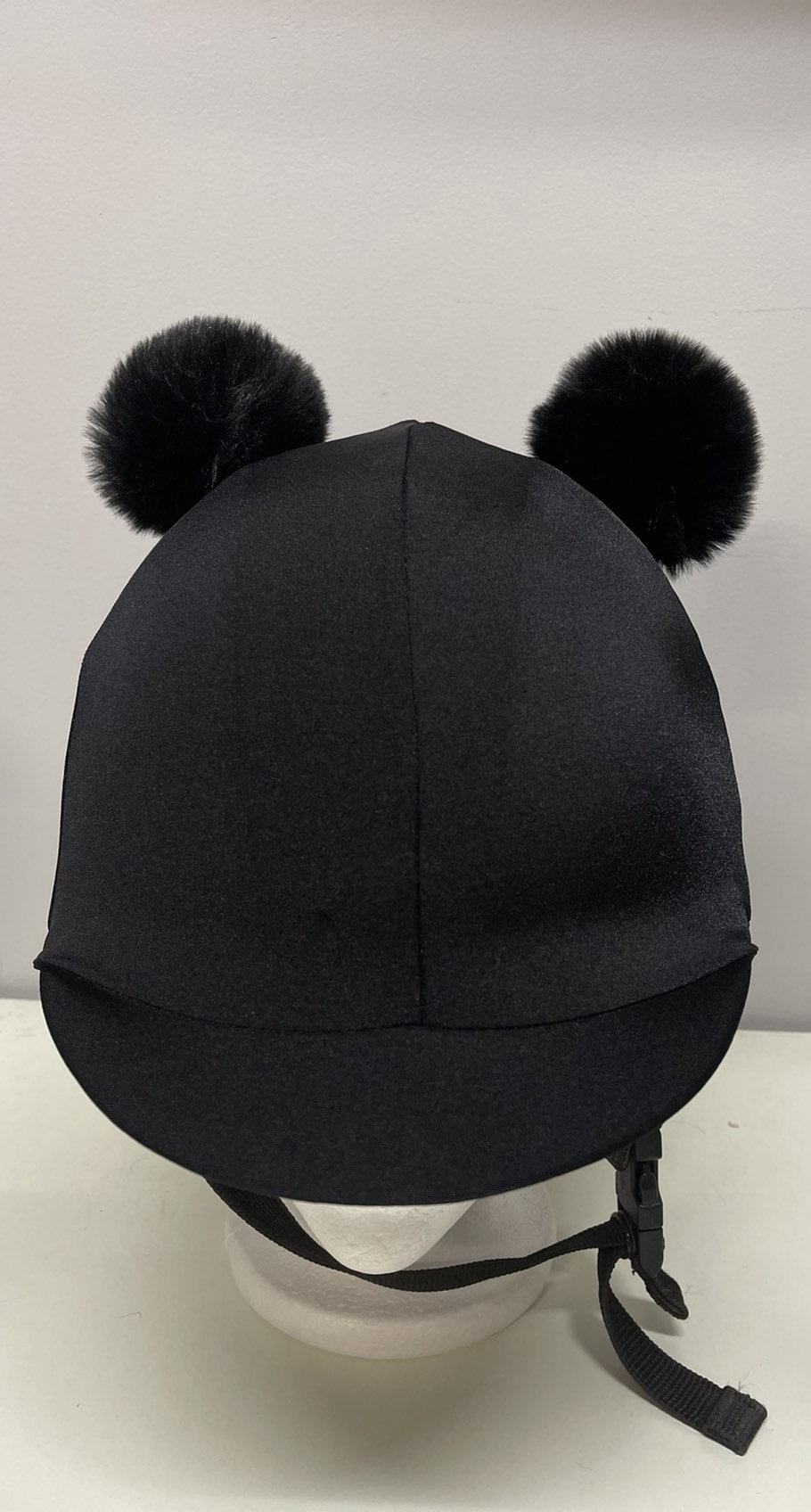 DOUBLE POM Pom Horse Riding Helmet Cover in Black Lycra with Etsy
