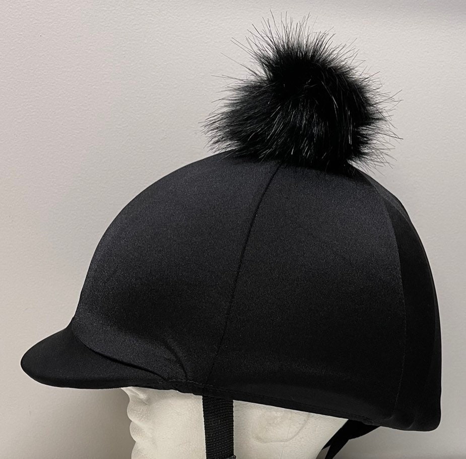 Pom Pom Helmet/Hat Covers for Horse and pony riding Black Etsy